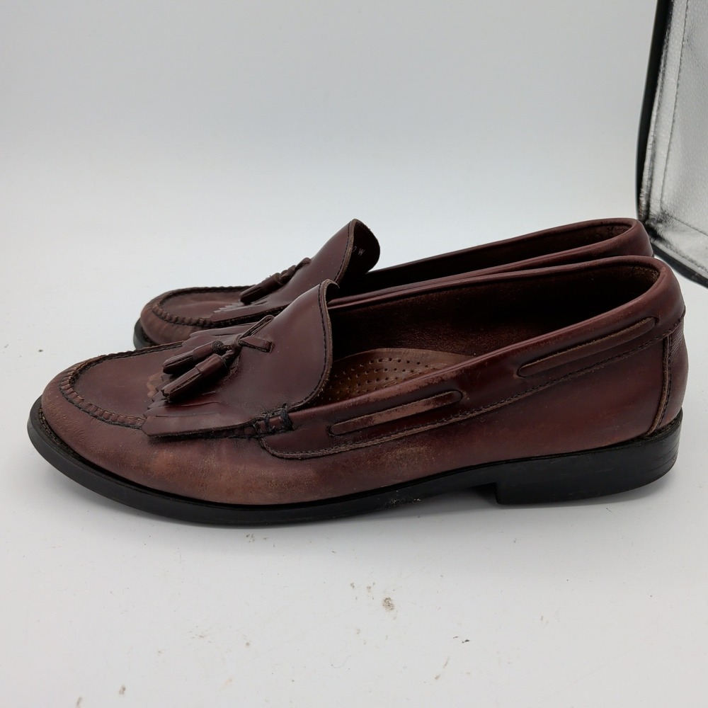 G.H. Bass Weejuns Marietta II Burgundy Leather Tassel‎ Kiltie Loafers Mens 10 W - Picture 2 of 9